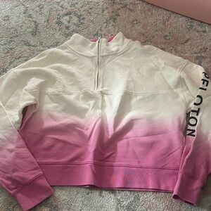 Peloton Cream to Pink Ombre Half-Zip Pullover